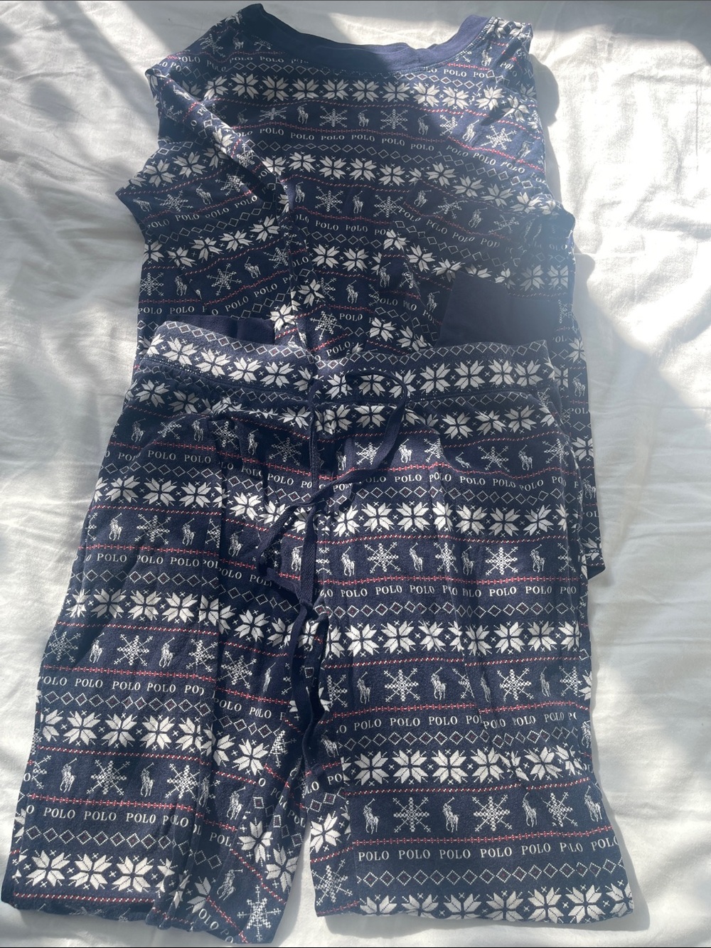 Polo by Ralph Lauren Navy and White Fair Isle Kids Pajama Set